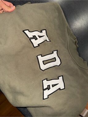 Ada Olive Green Sweatshirt with White Lettering